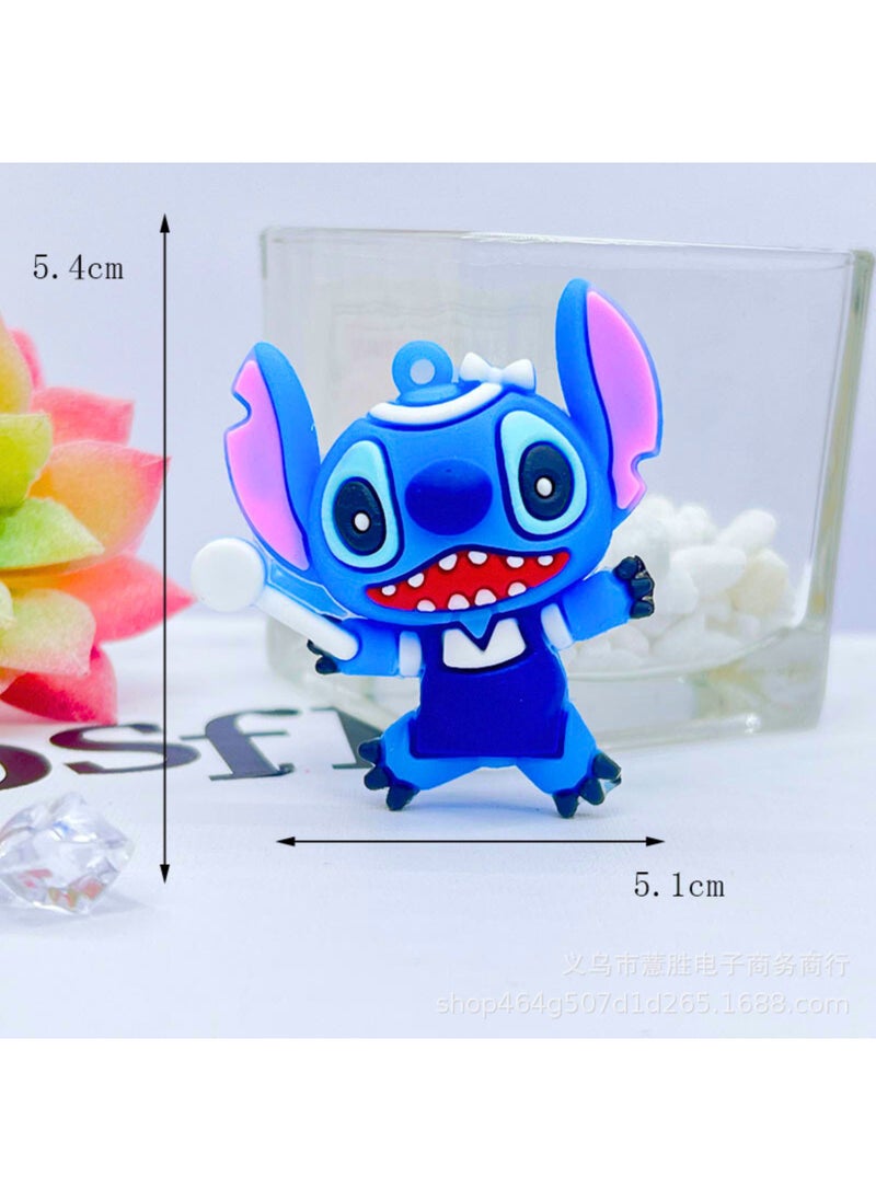 MAGIC VAULT - 12pcs Stitch Cartoon Keychain For Phone Car Pendant Chain Office Home Gardening Hanging Birthday Gift Key Ring - Image 1