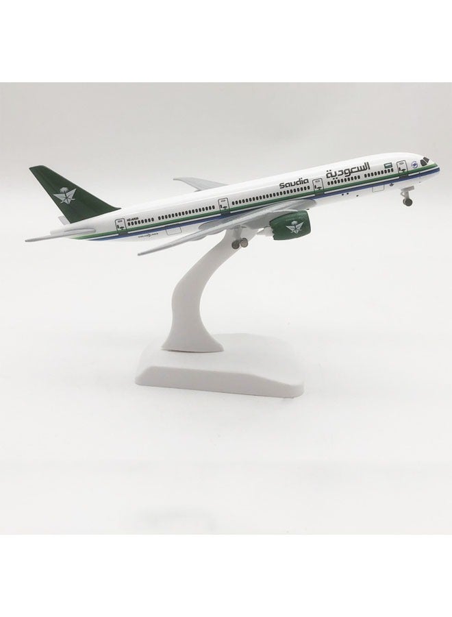 20cm Alloy Aircraft Tabletop Display Model 1:200 Scale Saudi B787 Aircraft Model Ornaments, Toys, Decorations, Collectible Gifts  - Image 1