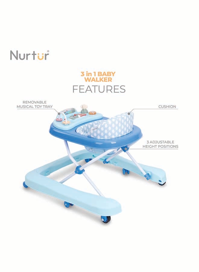 Nurtur 3 In 1 Baby Multi Walker-rocking Function- Music - 3 Height Adjustment, easy fold - Multi - Image 4