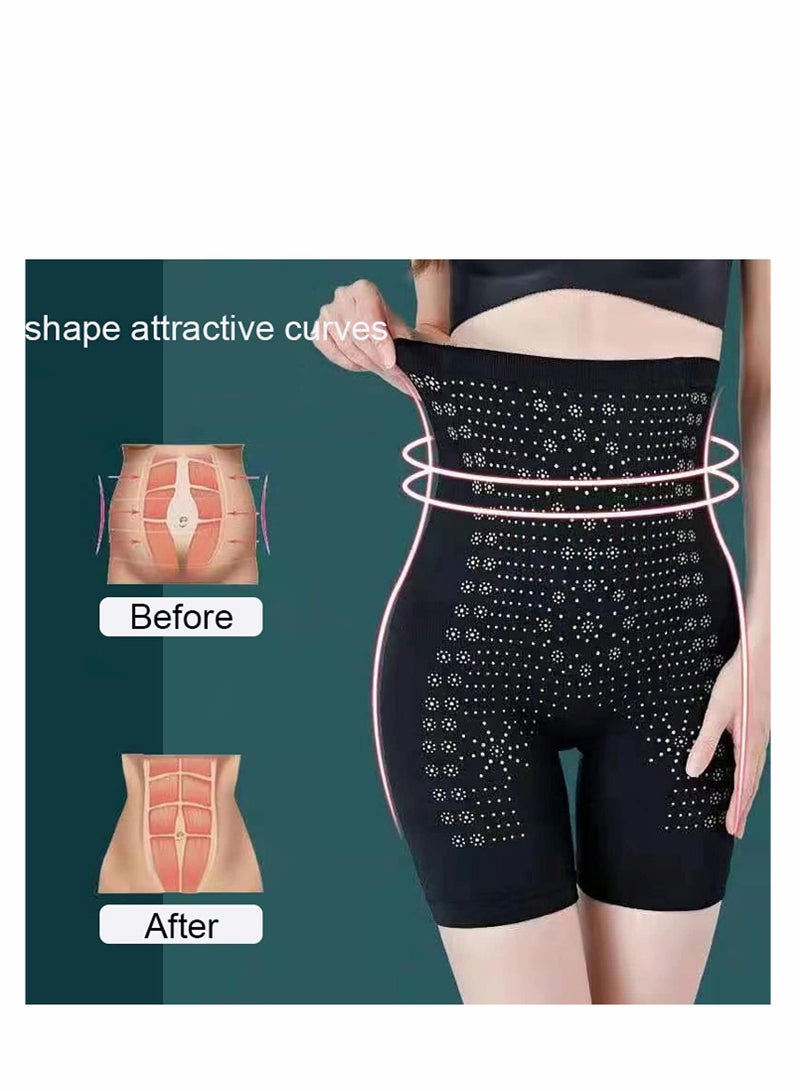 Excefore IONSTech Unique Fiber Restoration Shaper Tighten the Sagging Fat, Lift the Hips and Tighten the Abdomen Shaping Leggings Suitable for Women(Skin Color and Black) - Image 5