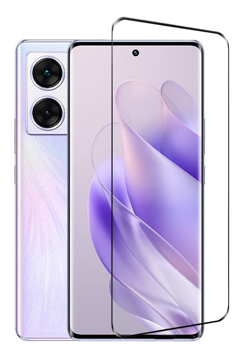 For Infinix Zero 30 4G - Tempered Glass Screen Protector - Advanced Border-Less Full Edge to Edge ,Shatterproof , High Responsiveness , Higher Transparency , Quick to Install ,Anti-scratch and Bubble-free Screen Protector - Black - Image 1