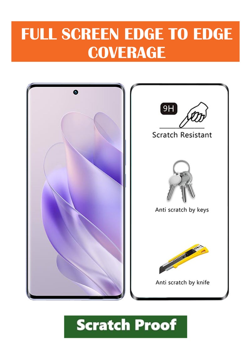 For Infinix Zero 30 4G - Tempered Glass Screen Protector - Advanced Border-Less Full Edge to Edge ,Shatterproof , High Responsiveness , Higher Transparency , Quick to Install ,Anti-scratch and Bubble-free Screen Protector - Black - Image 2