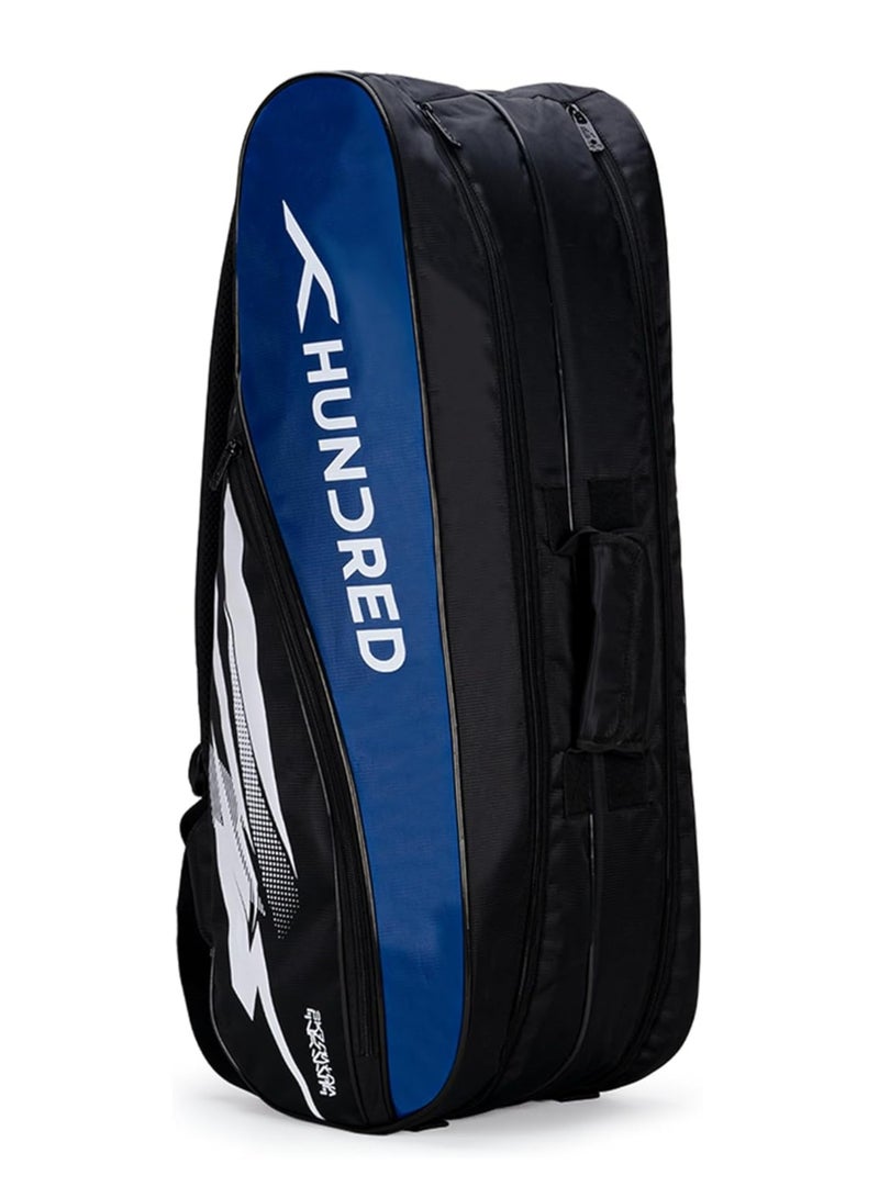 هندرد حقيبة أدوات كرة الريشة من كوزموجير | كبير | سحاب مزدوج | حقيبة بجيب أمامي بسحاب | بوليستر | أشرطة خلفية مبطنة | مقبض سهل الحمل | رياضة المضرب - Image 2