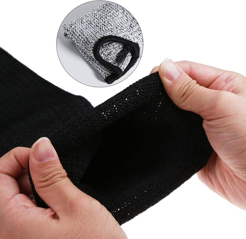 CAWANFLY Protective Arm Sleeves, Level 5 Protection Cut Resistant Sleeve with Thumb Hole (Black) - Image 3