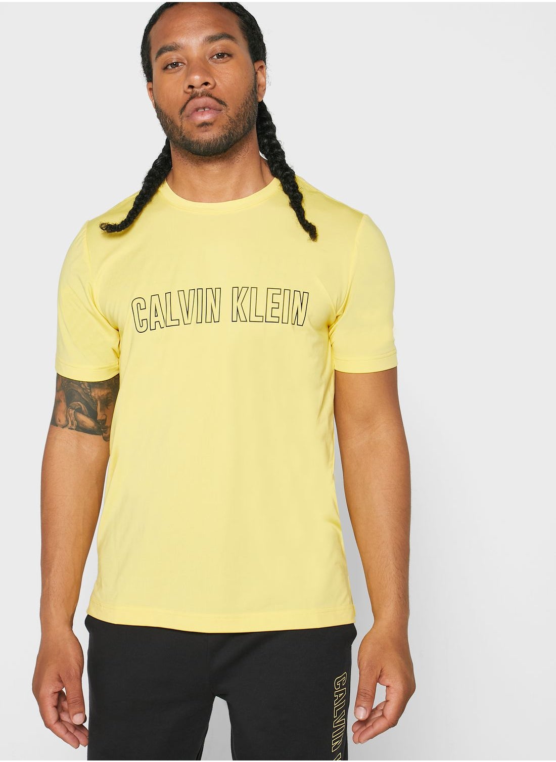 yellow calvin klein t shirt