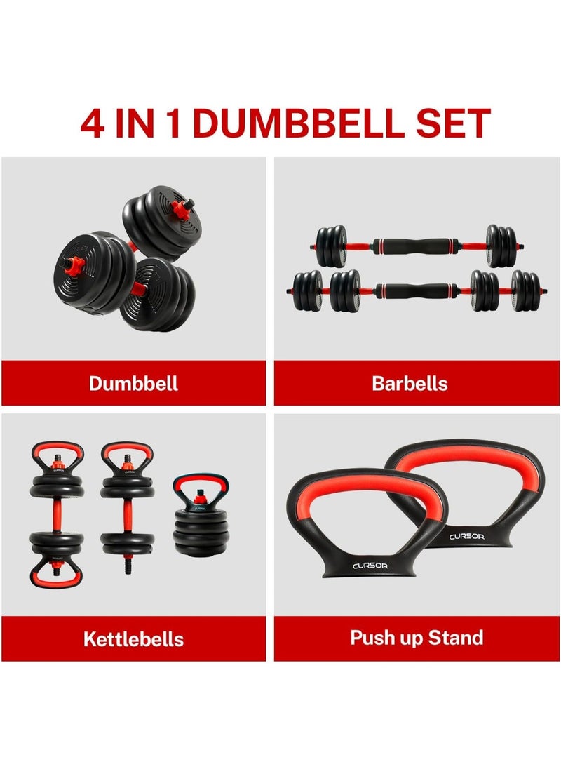 SportQ - SportQ® 6 in 1 Multitasking Dumbbell, Adjustable on Weighted Ball and Olympic Bars, Push Up Training, Ideal for Free Weight Exercise, Fitness and Home Workout, Unisex - Image 1