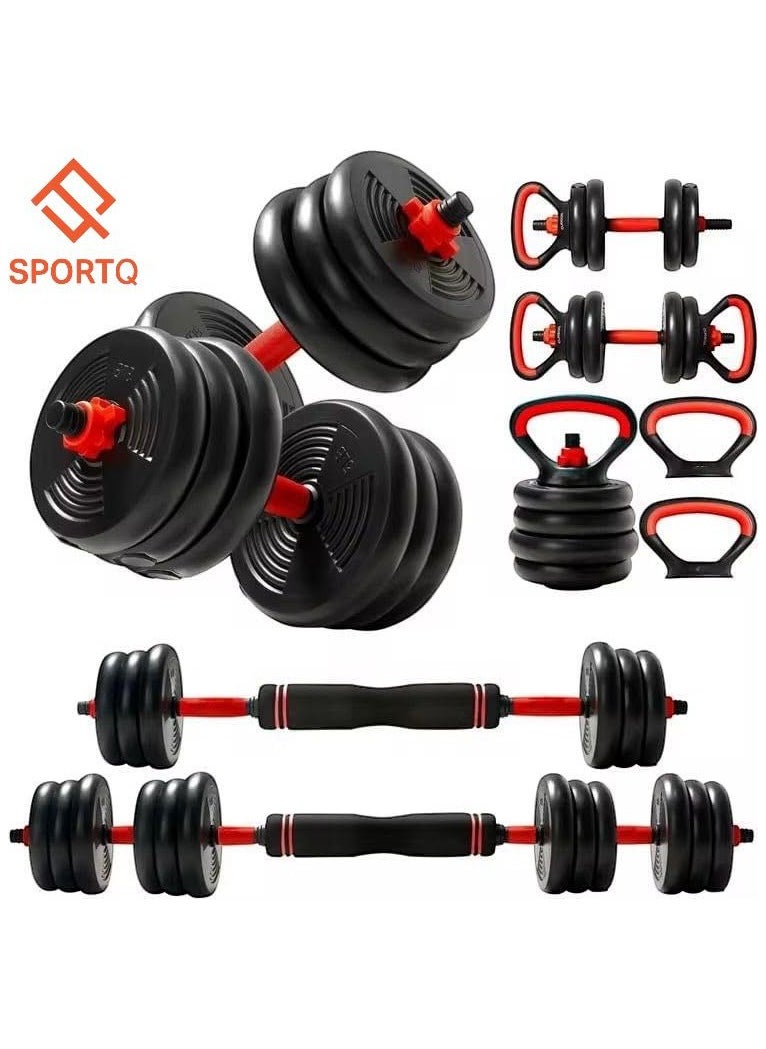 SportQ - SportQ® 6 in 1 Multitasking Dumbbell, Adjustable on Weighted Ball and Olympic Bars, Push Up Training, Ideal for Free Weight Exercise, Fitness and Home Workout, Unisex - Image 1