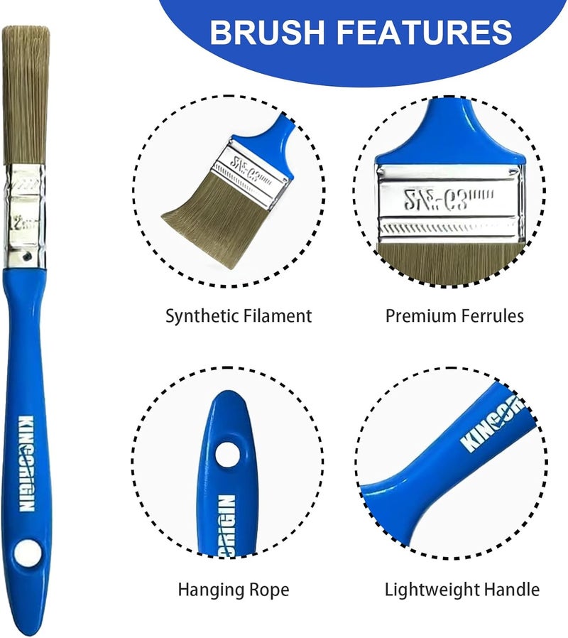 KingOrigin King Origin Small Paint Brush Set, 50 Pcs, 1/2 Inch (13 mm) Mini Paint Brushes for Detailed Painting, Touch-Ups, Crafts, Furniture, DIY Painting - Image 3