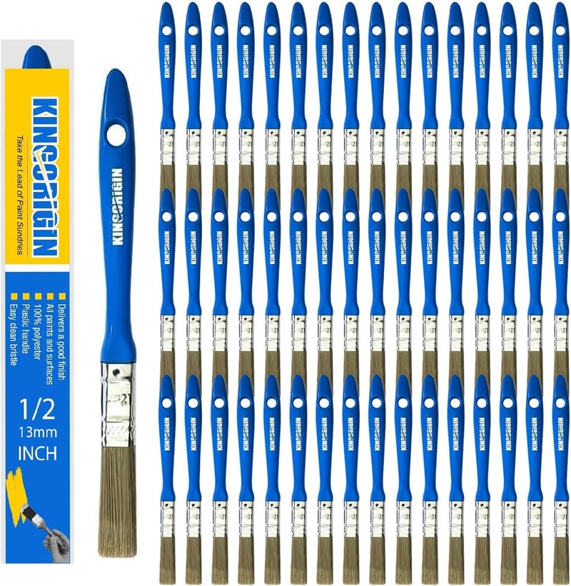 KingOrigin King Origin Small Paint Brush Set, 50 Pcs, 1/2 Inch (13 mm) Mini Paint Brushes for Detailed Painting, Touch-Ups, Crafts, Furniture, DIY Painting - Image 1