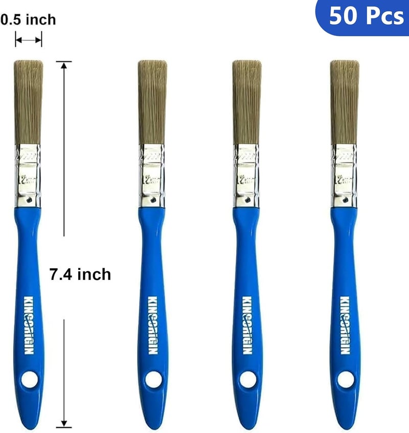 KingOrigin King Origin Small Paint Brush Set, 50 Pcs, 1/2 Inch (13 mm) Mini Paint Brushes for Detailed Painting, Touch-Ups, Crafts, Furniture, DIY Painting - Image 2