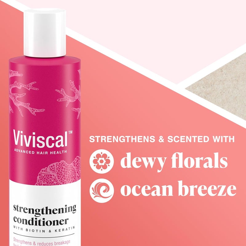 Strengthening Moisturizing Conditioner Formulated with Biotin & Keratin & Fortified with Marine Collagen & Seaweed Extract Reduces Breakage for Naturally Thicker & Fuller Looking Hair, 250ml | Strengthens and Reduces Breakage, With Biotin, With Keratin, With Marine Extracts, For Fuller, Healthier Hair - Image 4