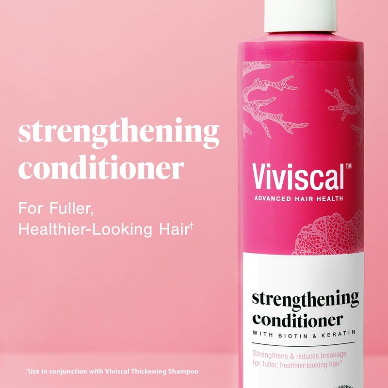 Strengthening Moisturizing Conditioner Formulated with Biotin & Keratin & Fortified with Marine Collagen & Seaweed Extract Reduces Breakage for Naturally Thicker & Fuller Looking Hair, 250ml | Strengthens and Reduces Breakage, With Biotin, With Keratin, With Marine Extracts, For Fuller, Healthier Hair - Image 1