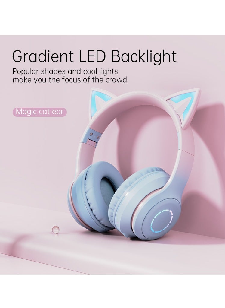 fingertime BT029C Lovely Cat Ear Headphones Bluetooth 5.1 Wireless with Mic Earphones, Over-ear Music Helmets RGB Stereo Headset Gamer/Girl/Kids Gift - Image 5
