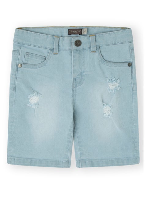 Soft and Comfortable Light Blue Denim Bermuda Shorts for Boys