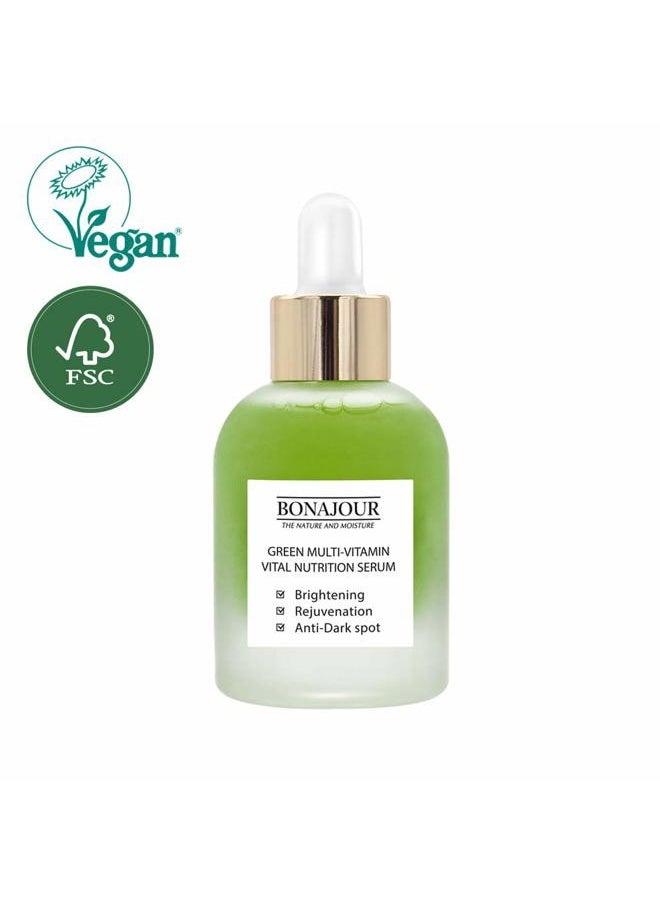 BONAJOUR - [BONAJOUR] Vegan Natural Green Multi Vitamin Serum for Face - 72% Vitamin, Anti Aging & Brightenging, Remove Dark Spot 1.18 fl. oz - Image 1