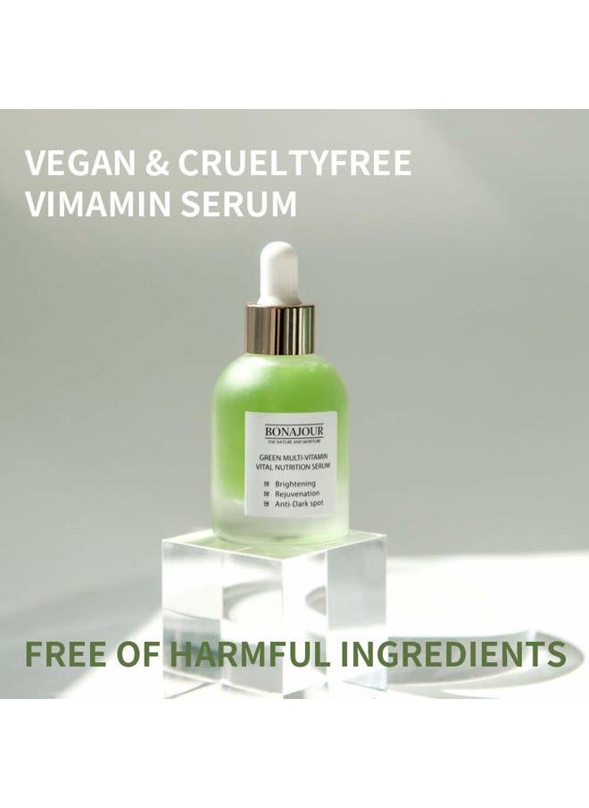 BONAJOUR - [BONAJOUR] Vegan Natural Green Multi Vitamin Serum for Face - 72% Vitamin, Anti Aging & Brightenging, Remove Dark Spot 1.18 fl. oz - Image 1