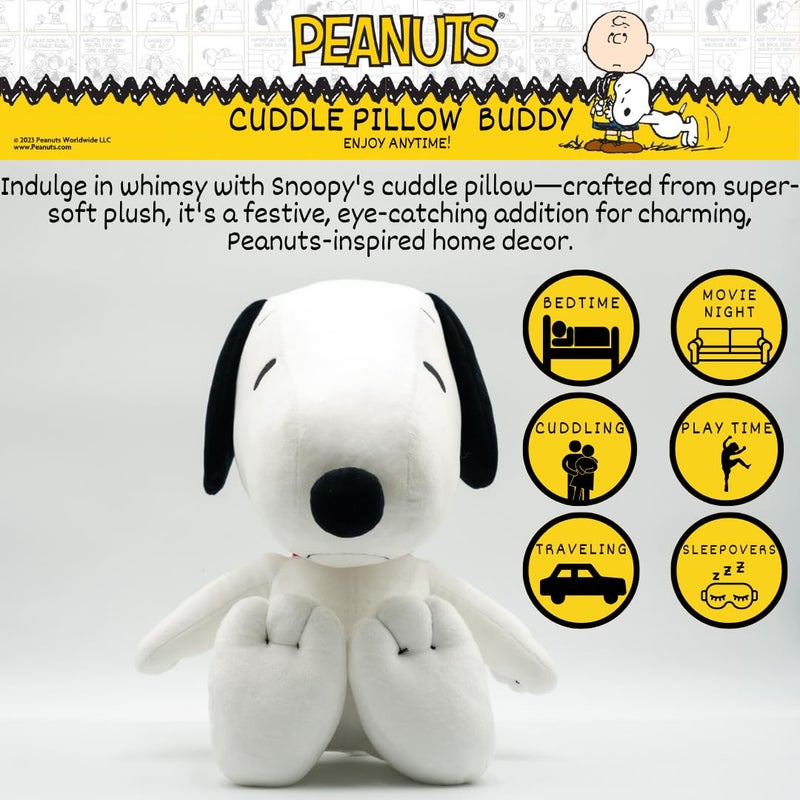 Franco Collectibles Peanuts Snoopy Bedding Super Soft Plush Decorative Throw Cuddle Pillow, (Officially Licensed Product) By Franco - Image 2