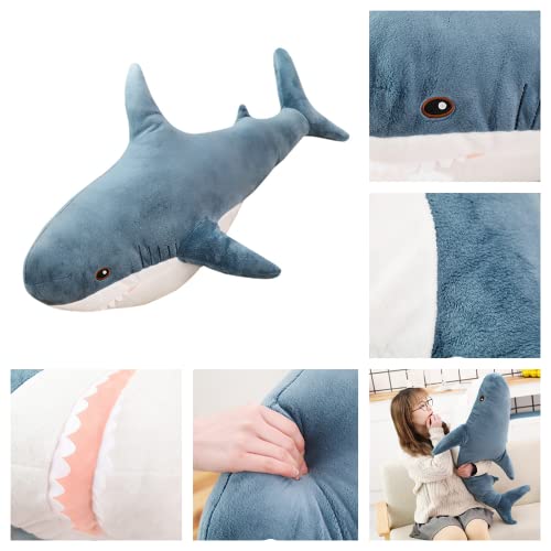 OPHRBU Shark Stuffed Animal PlushSoft Shark Plush Pillow ToyPlush Large Shark Toys for Home Decoration Kids Gift Blue 24 inches - Image 5