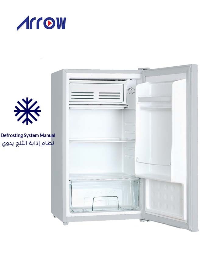 Arrow 93L Single Door Refrigerator with 10L Freezer, 3.3 Cu. Ft. Capacity, LED Lighting, Low Noise (39 dB), Manual Defrost, Mechanical Temperature Control, and Food Care Drawer for Fresh Storage | Model Name: RO1-139LW - Image 3