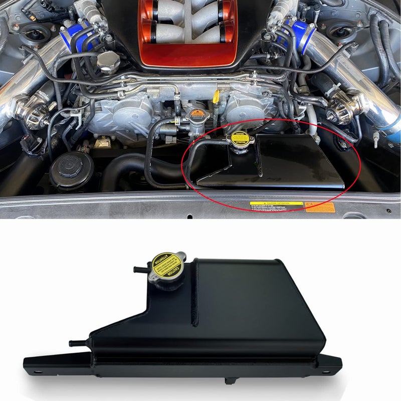 Heinmo Car Aluminum Radiator Coolant Water Expansion Overflow Cooling Tank Reservoir Direct Fit for GTR R35 GTR35 VR38DETT Can 20092015 2016 2017 2018