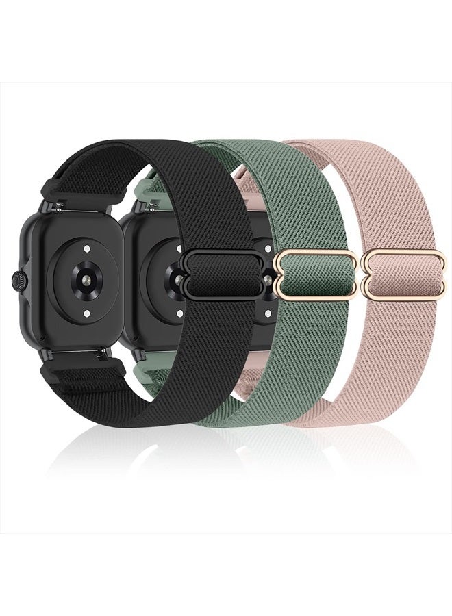 Bolesi حزمة 3 أحزمة ساعة نايلون مرنة متوافقة مع Amazfit GTR 4/ GTR 3 Pro/GTR 3/GTR 2/2e/GTR 47mm، أحزمة مرنة بحلقة 22MM لجهاز Garmin Vivoactive 4، Venu 2، بديل حزام ساعة للنساء والرجال. - Image 1