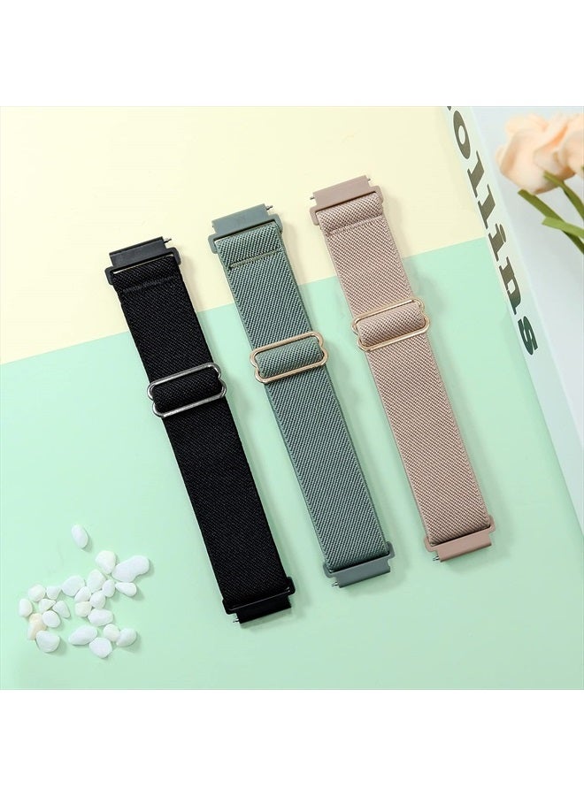 Bolesi حزمة 3 أحزمة ساعة نايلون مرنة متوافقة مع Amazfit GTR 4/ GTR 3 Pro/GTR 3/GTR 2/2e/GTR 47mm، أحزمة مرنة بحلقة 22MM لجهاز Garmin Vivoactive 4، Venu 2، بديل حزام ساعة للنساء والرجال. - Image 2