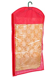 Kuber Industries Kuber Industries 12 Pieces Non Woven Hanging Saree Cover Wardrobe Organiser With Hanger (Red) - CTKTC30949  - Image 3