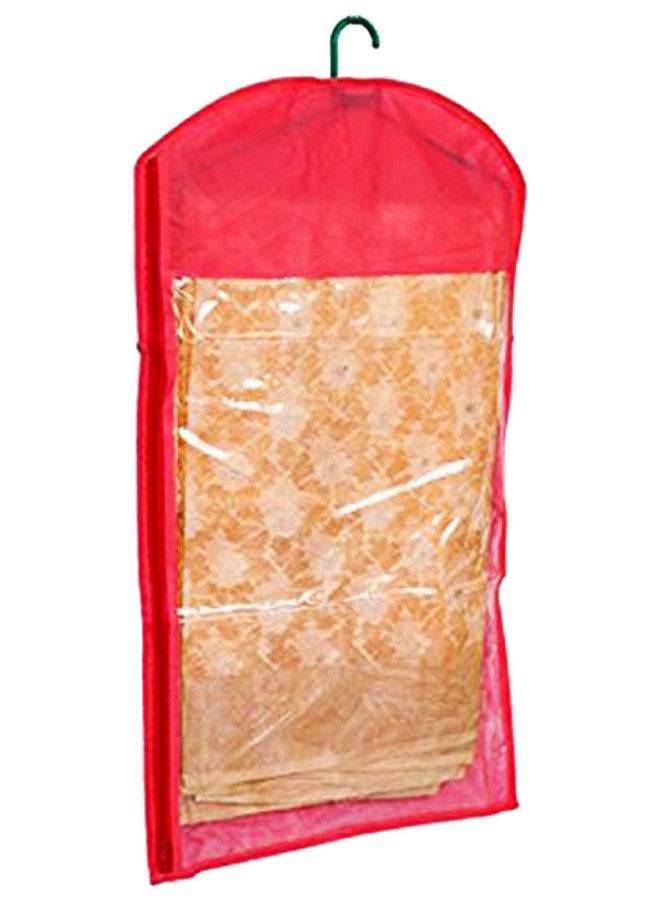 Kuber Industries 12 Pieces Non Woven Hanging Saree Cover Wardrobe Organiser With Hanger (Red) - CTKTC30949 - Image 3