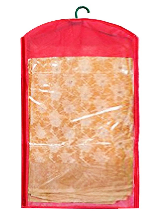 Kuber Industries 12 Pieces Non Woven Hanging Saree Cover Wardrobe Organiser With Hanger (Red) - CTKTC30949 - Image 2