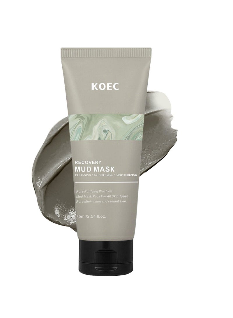 KOEC Relief Mud Mask - Mud Hydrating & Moisturizing Deep Pore Cleanser Face Mask with Nature-Derived Ingredients - Oil Control,Pore Minimizing and Radiant Skin for All Type - Image 1