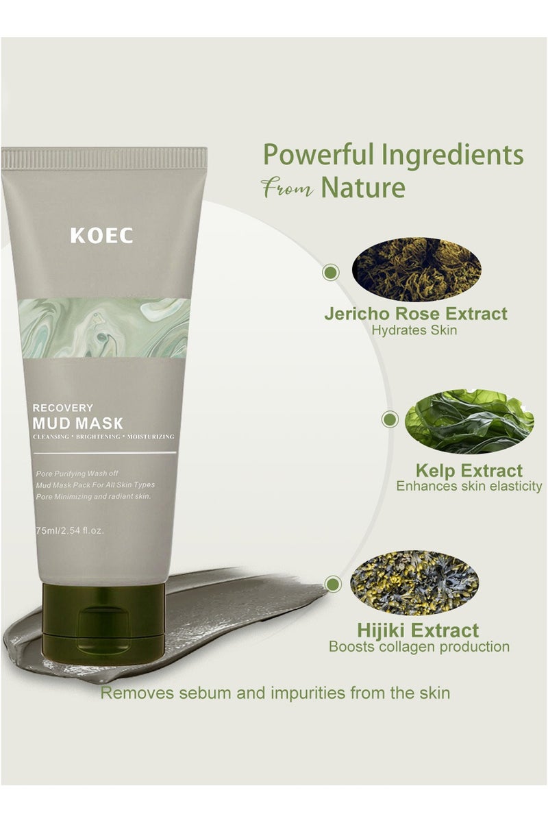 KOEC Relief Mud Mask - Mud Hydrating & Moisturizing Deep Pore Cleanser Face Mask with Nature-Derived Ingredients - Oil Control,Pore Minimizing and Radiant Skin for All Type - Image 2