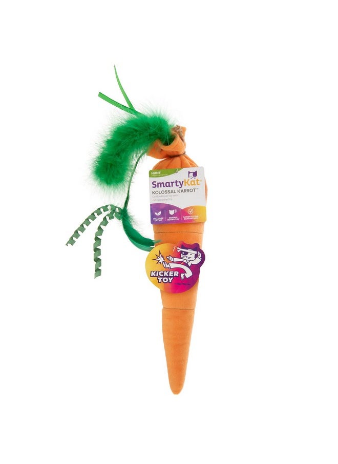 SmartyKat - Kolossal Karrot Crinkle Kicker Catnip Cat Toy  Orange, Jumbo - Image 1