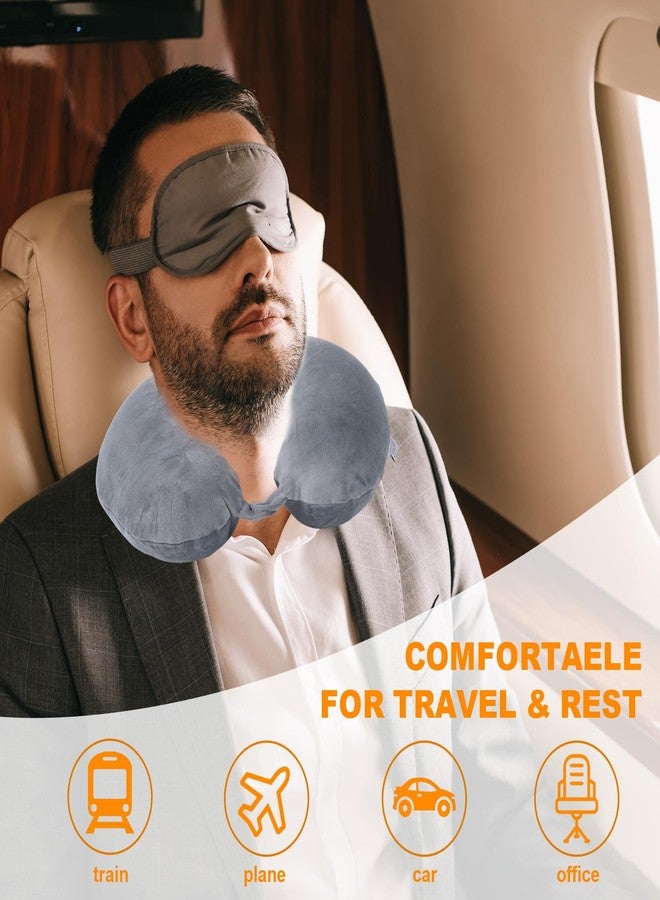 Far win Travel Pillow, 100% Pure Memory Foam U Shaped Neck Pillow, Super Lightweight, Portable, Ideal for Airplane Chair, Car, Home, Office, Sleep Pillow (Grey) - Image 3