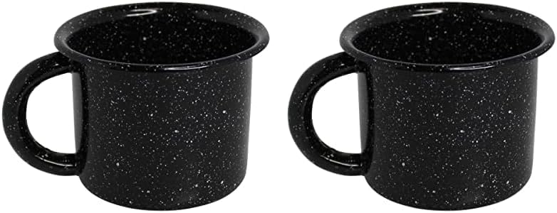Mirro 12oz Traditional Vintage Black Speckled Enamel on Steel Mug MIR1071 Pack of 2 - Image 1