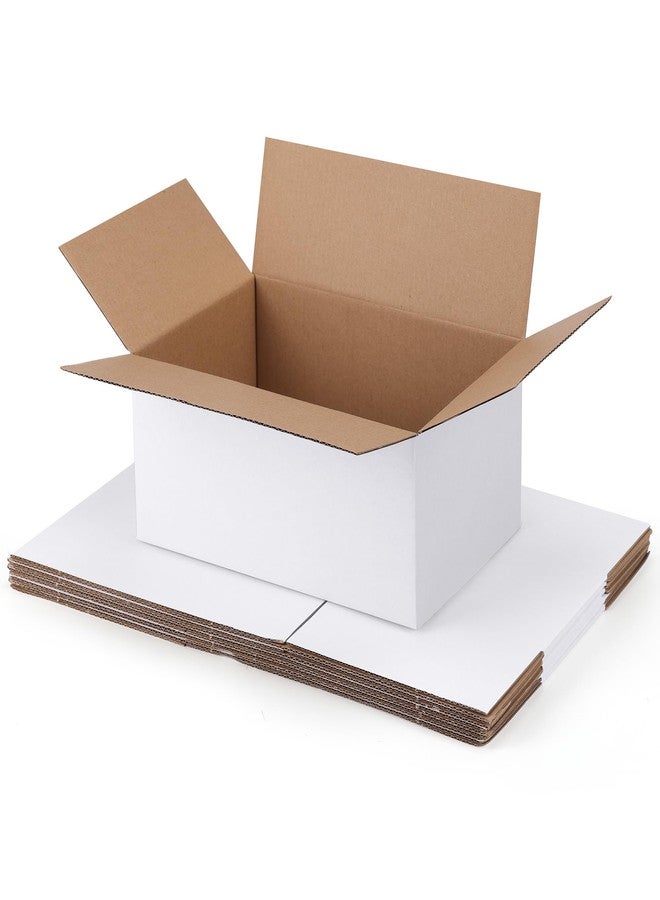 SPEPLA Shipping Boxes 10x7x5 Set of 6, White Corrugated Cardboard Box for Mailing Business Packaging - Image 1