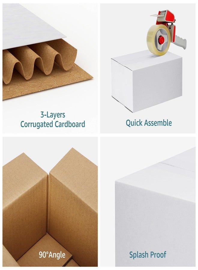 SPEPLA Shipping Boxes 10x7x5 Set of 6, White Corrugated Cardboard Box for Mailing Business Packaging - Image 4
