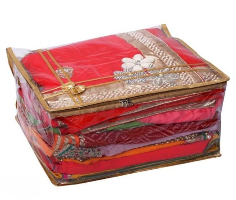 Ankit Traders Transparent Large Saree Cover Bag Wardrobe Organizer 7 inch Set of 3 - Image 4