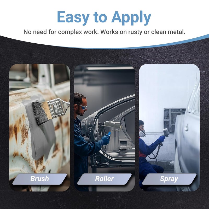 RUST BULLET Automotive - Metallic Gray - 4 Oz - Rust Inhibitor & Protective Coating for Cars, Trucks, & Metal Surfaces, UV Resistant, No Topcoat Needed - Image 3