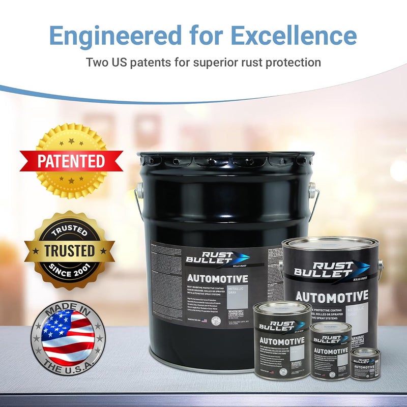 RUST BULLET Automotive - Metallic Gray - 4 Oz - Rust Inhibitor & Protective Coating for Cars, Trucks, & Metal Surfaces, UV Resistant, No Topcoat Needed - Image 4