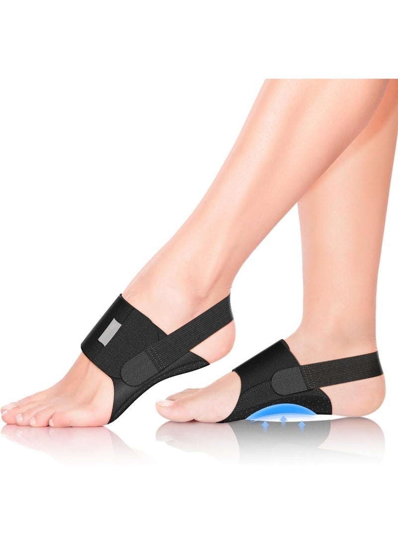Lynacz Original Arch Support Braces, Upgraded Non-Slip Wearable Arch Support, Built-in Orthotics, Adjustable Bands, Gel Pads for Flat Feet High & Fallen Arch Unisex (Black Color) - Image 1
