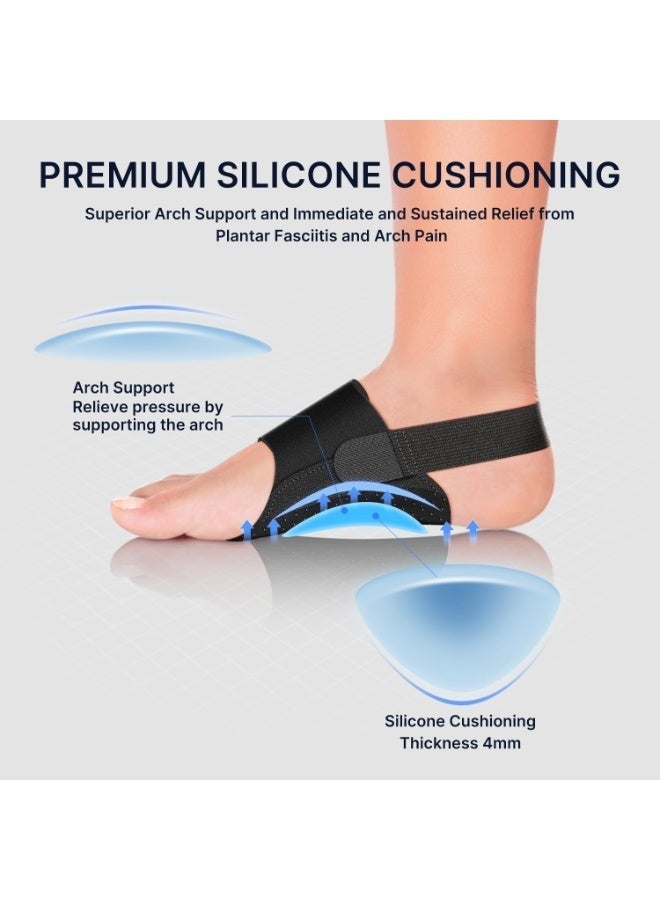 Lynacz Original Arch Support Braces, Upgraded Non-Slip Wearable Arch Support, Built-in Orthotics, Adjustable Bands, Gel Pads for Flat Feet High & Fallen Arch Unisex (Black Color) - Image 5