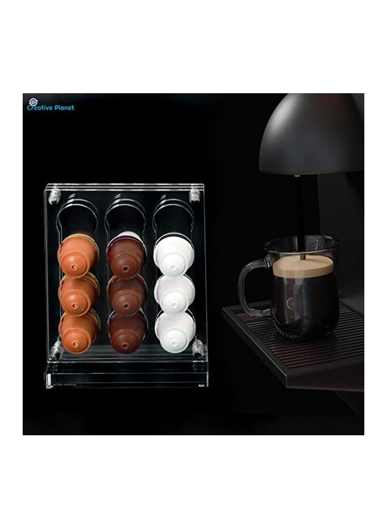 Creative Planet Coffee Pod Holder for Nespresso Capsules, Elegant Space Saving Double Sided Pod Organizer. Acrylic Dispenser for Coffee Station (Double Layer) DG - Image 3