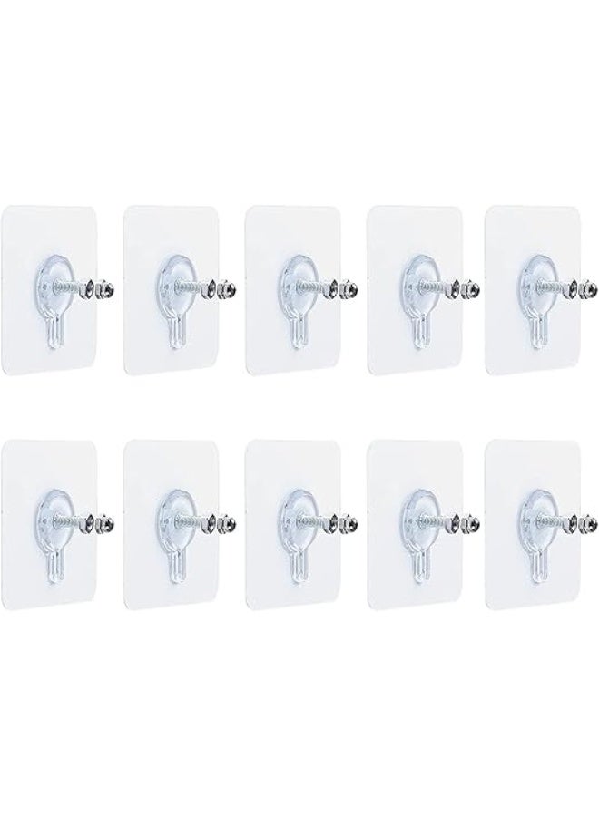 Transparent Self-Adhesive Wall Hooks – 5 Pieces – No Drilling or Nails Required – Waterproof – Stainless Steel & PVC – Ideal for Bathroom, Kitchen & Shower - Image 1