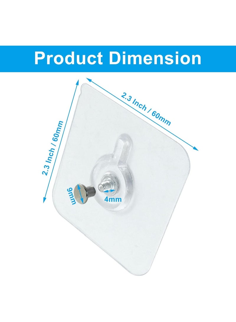 Transparent Self-Adhesive Wall Hooks – 5 Pieces – No Drilling or Nails Required – Waterproof – Stainless Steel & PVC – Ideal for Bathroom, Kitchen & Shower - Image 5
