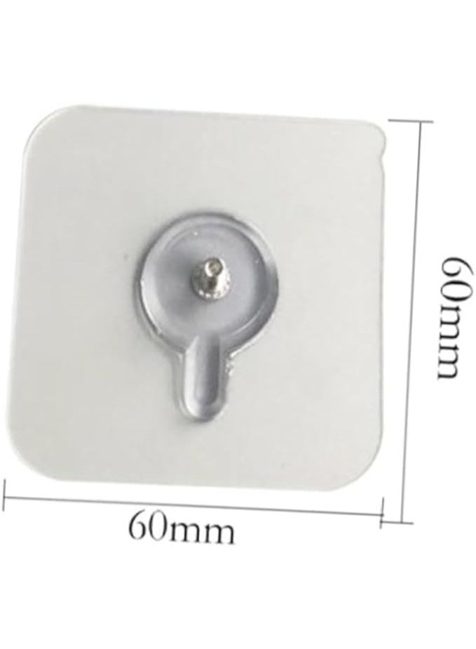 Transparent Self-Adhesive Wall Hooks – 5 Pieces – No Drilling or Nails Required – Waterproof – Stainless Steel & PVC – Ideal for Bathroom, Kitchen & Shower - Image 2
