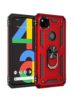 Generic Case for Google Pixel 4a 5G with Ring Holder Red  - Image 1