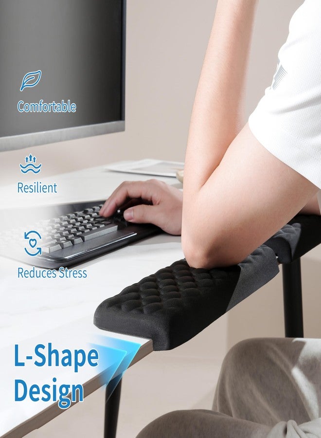 MEKASS L-Shaped Desk Elbow Pad for Desk, Memory Foam Elbow Support Padding with Non-Slip, 2-Piece Ergonomic Desk Edge Cushion, Wrist Comfort Support for Office Home (Diamond Black) - Image 4