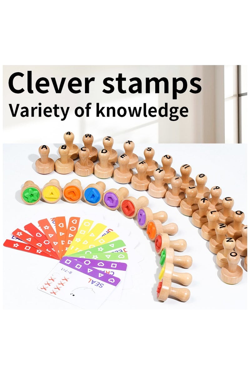 general Wooden fun stamp creative puzzle design exercise baby concentration hand-brain coordination educational toy - Image 1