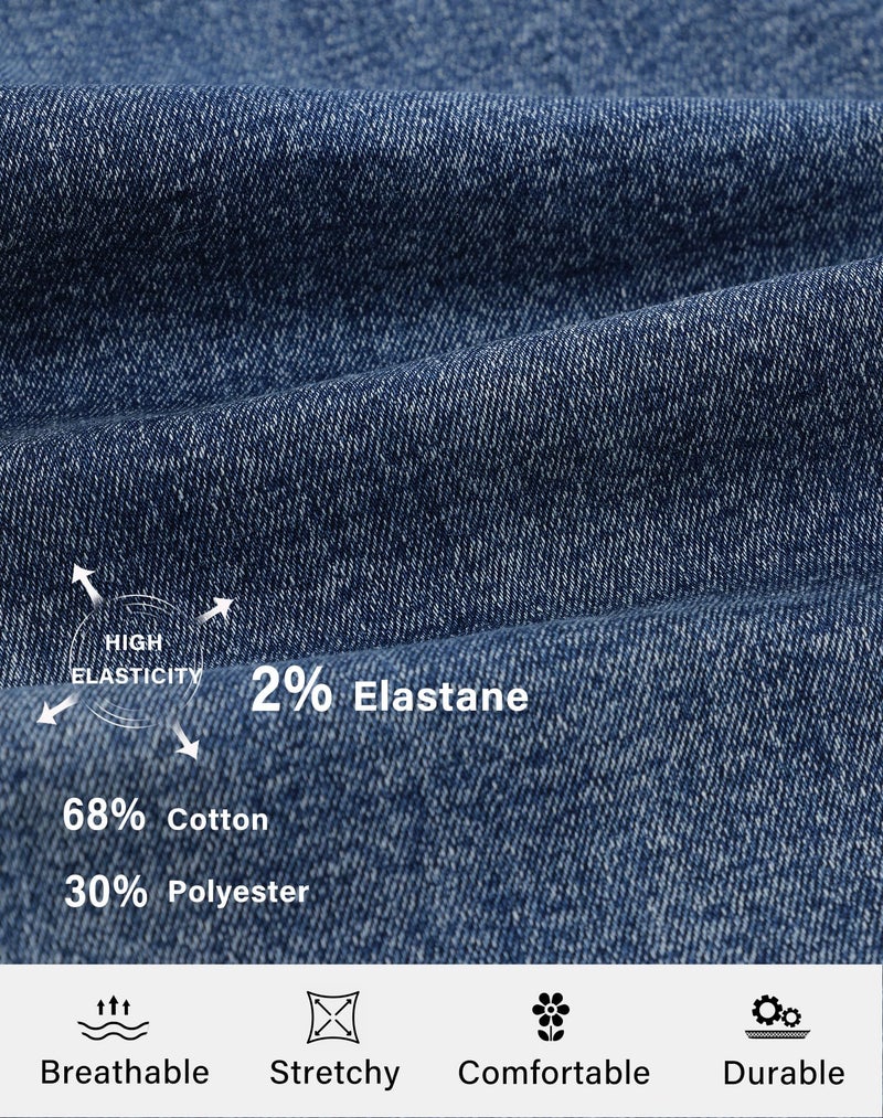 roswear Capri Jeans Stretchy for Women Skinny Cuffed Distressed Denim Pants Washed Blue Medium - Image 5
