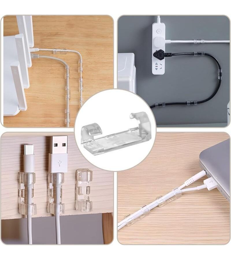 50 Pcs Self Adhesive Cable Clips Wire Holders For Desktop Office Cable Management - Image 4